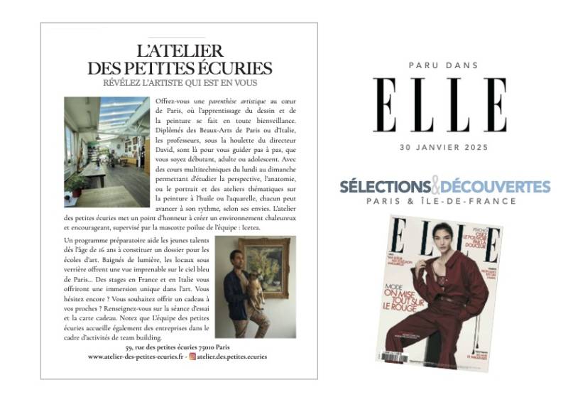 Parution dans le magazine ELLE : L'Atelier des Petites Écuries à l'honneur
